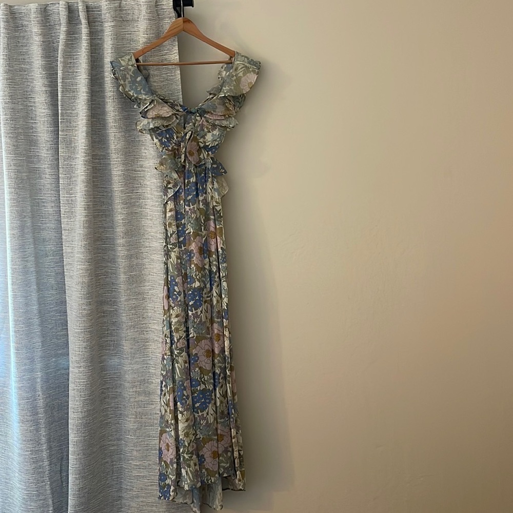 Zimmermann Lookalike Floral Ruffle Maxi Dress